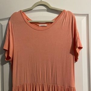 Peach-colored Maxi dress. Plus size